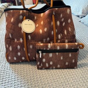 Neoprene tote with wallet